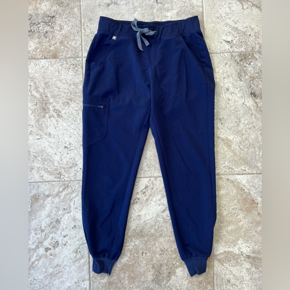 FIGS Zamora Jogger Scrub Pants in Navy Blue, Size Small - Picture 9 of 9